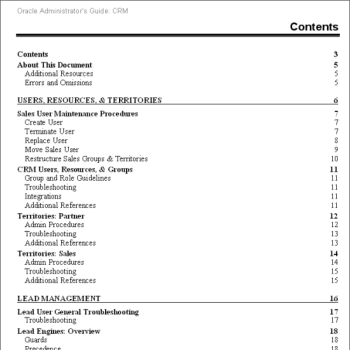 CRM Administrator's Guide TOC (40K)